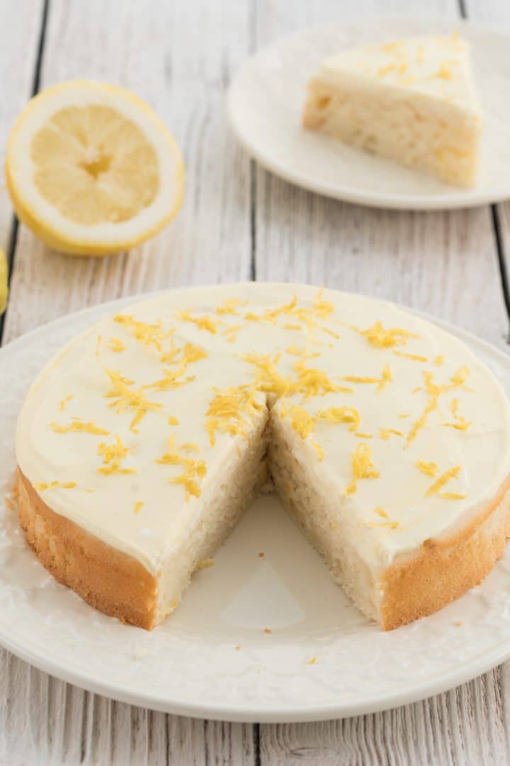 Low-Fat Sugar-Free Lemon Cake | Baking for Happiness
