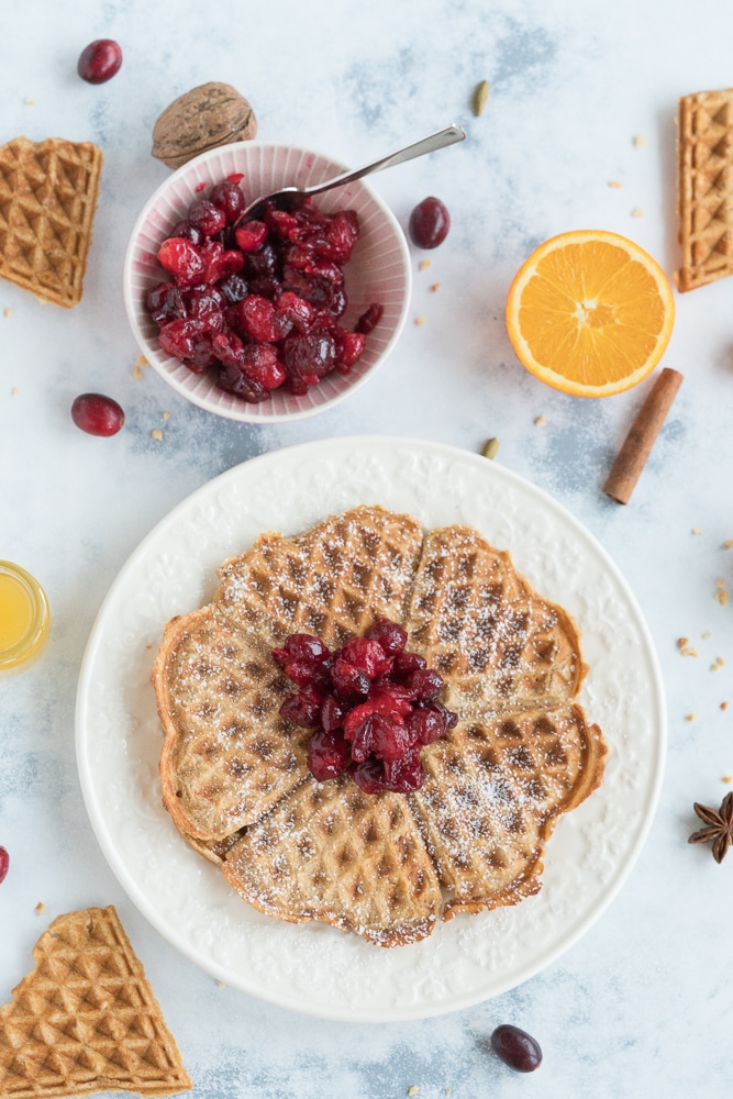 Winter waffles with Cinnamon, Nuts and Co.