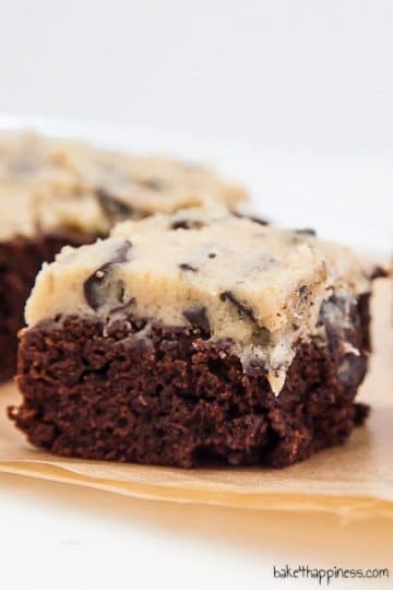 Cookie Dough Brownies with cookie dough topping