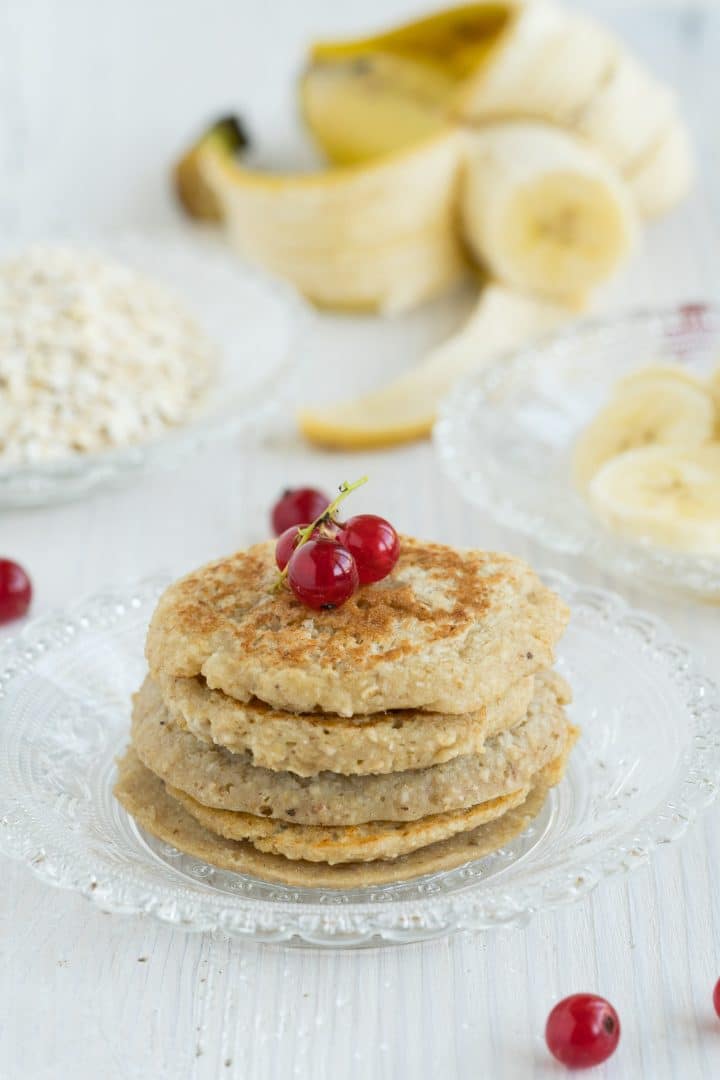 Healthy pancakes with oatmeal and banana