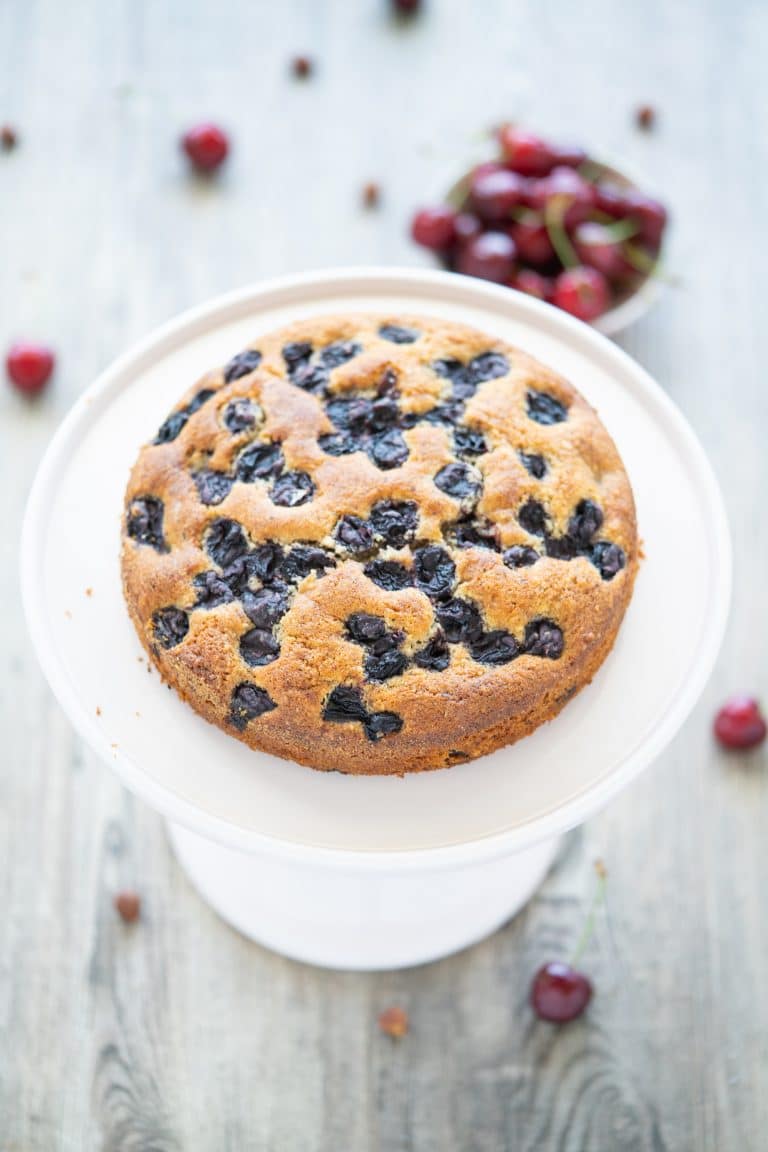 Easy & Moist Cherry Cake with Nuts