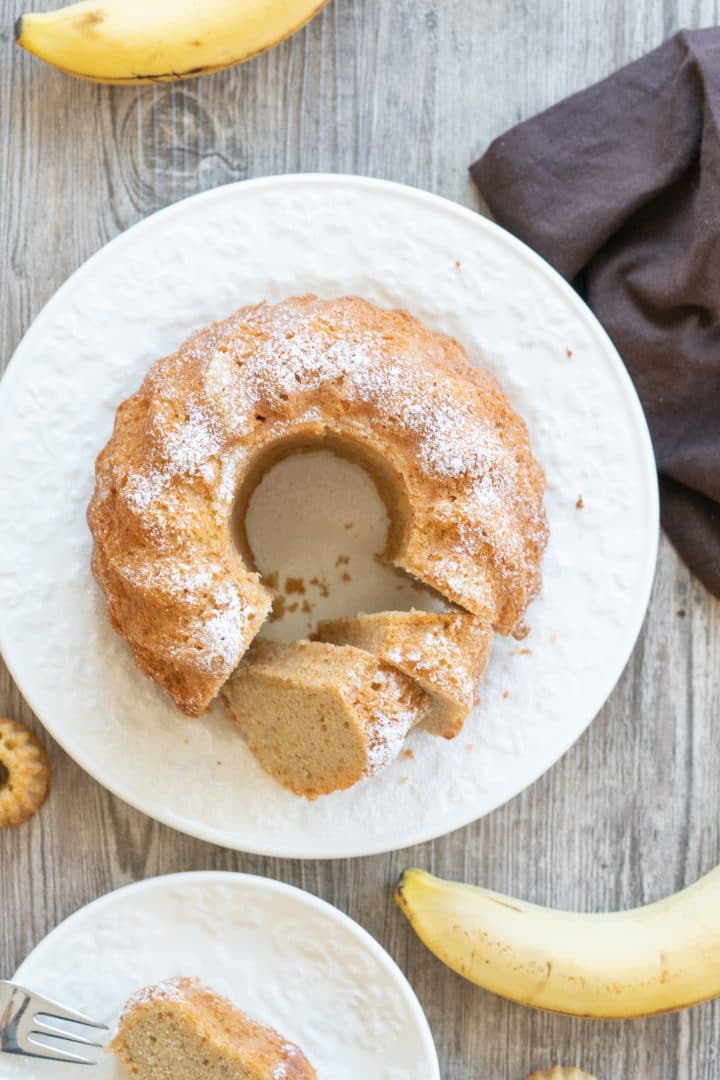 banana cake top view