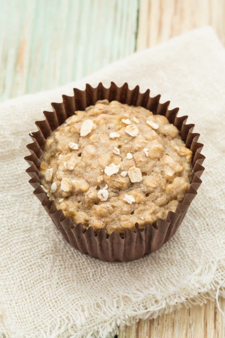 Low-fat banana oat muffins
