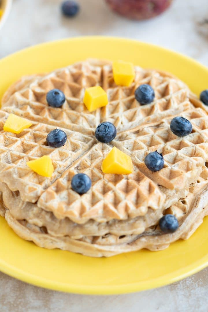 Healthy vegan waffles without sugar