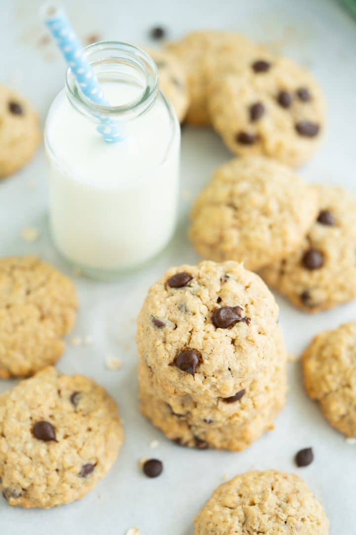 Soft and Chewy Oatmeal Chocolate Chip Cookies