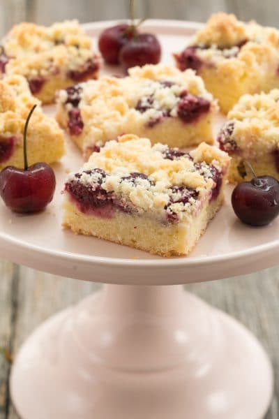 Homemade Cherry Cake with Crumbles