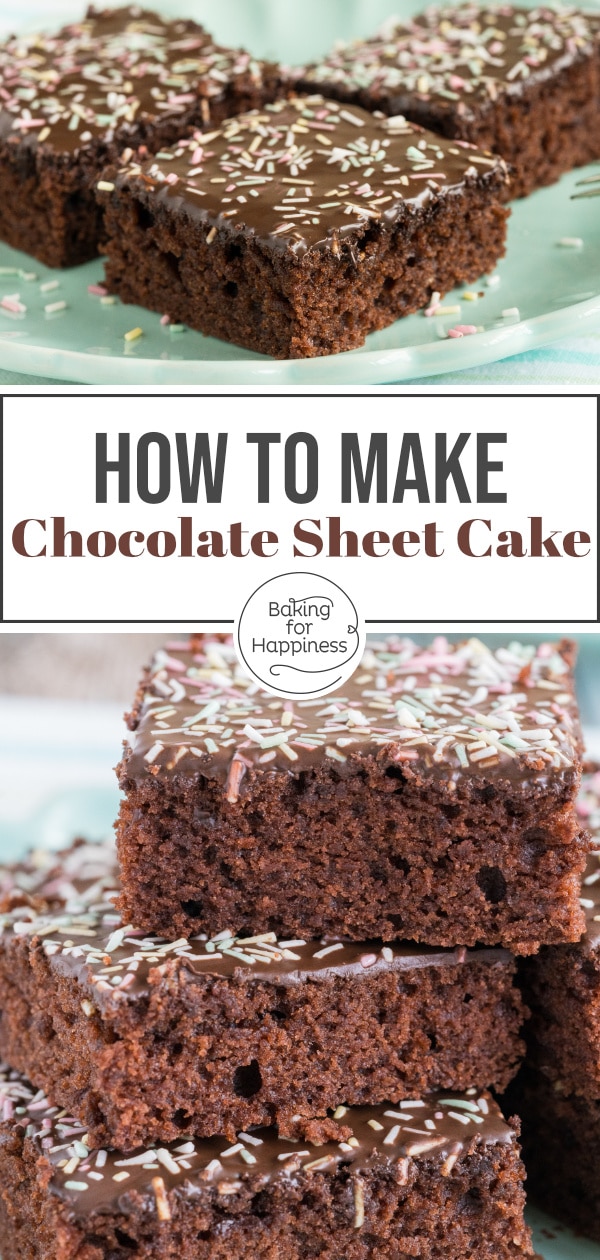 Wonderfully moist, quick and easy chocolate sheet cake with icing. This is the best chocolate sheet cake for any occasion.