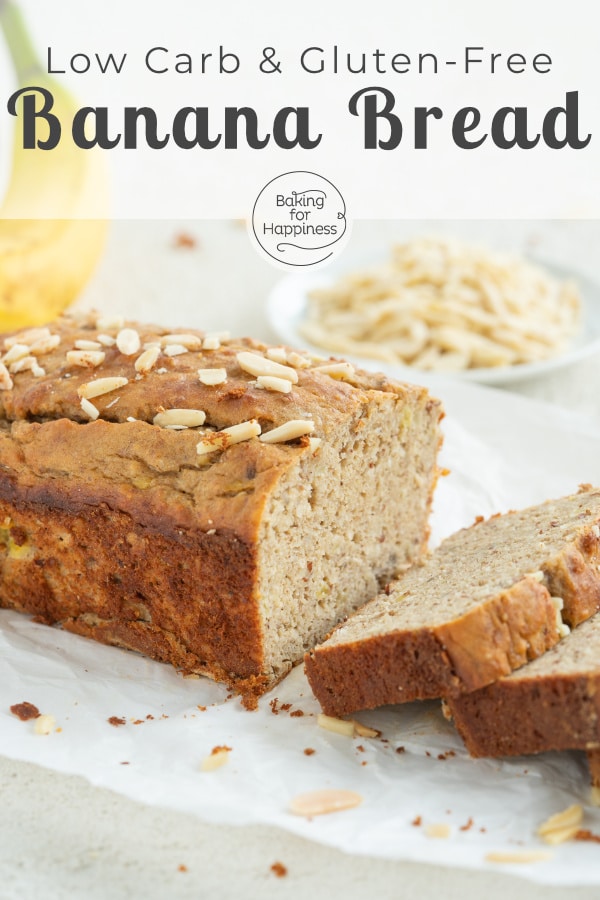 This Low Carb Banana Bread is super moist and delicious. No one will notice that this Banana Bread is without sugar, flour and butter!