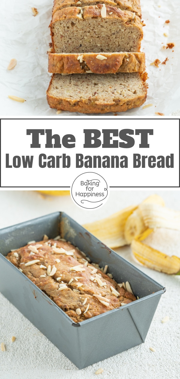 This Low Carb Banana Bread is super moist and delicious. No one will notice that this Banana Bread is without sugar, flour and butter!