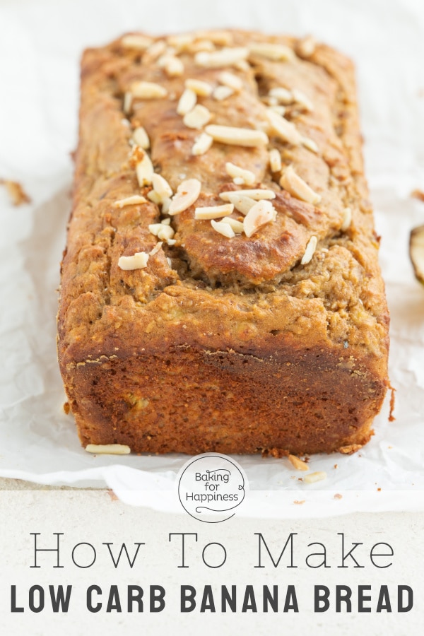 This Low Carb Banana Bread is super moist and delicious. No one will notice that this Banana Bread is without sugar, flour and butter!