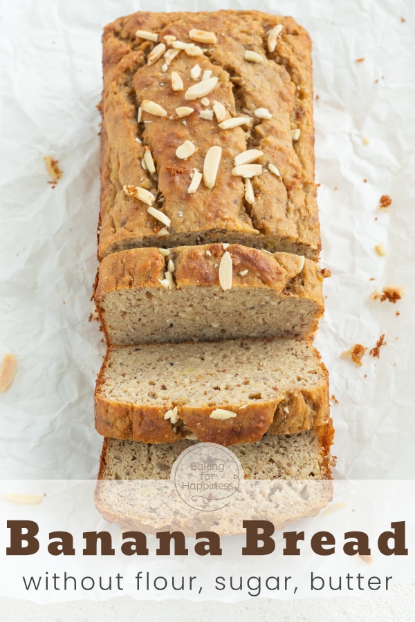 This Low Carb Banana Bread is super moist and delicious. No one will notice that this Banana Bread is without sugar, flour and butter!