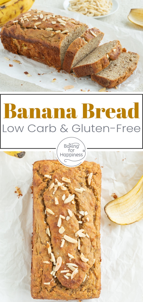 This Low Carb Banana Bread is super moist and delicious. No one will notice that this Banana Bread is without sugar, flour and butter!