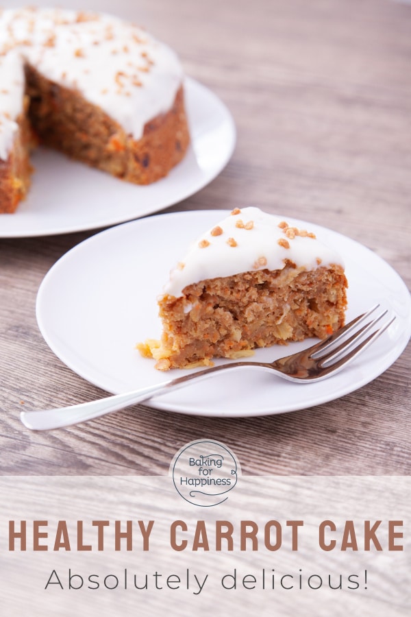 Very moist, low-fat carrot cake without nuts: A healthy carrot cake can be so delicious! This recipe is a great alternative to the classic one.