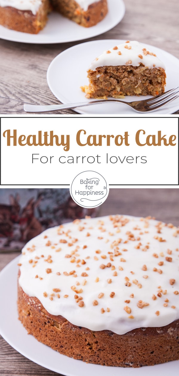 Very moist, low-fat carrot cake without nuts: A healthy carrot cake can be so delicious! This recipe is a great alternative to the classic one.