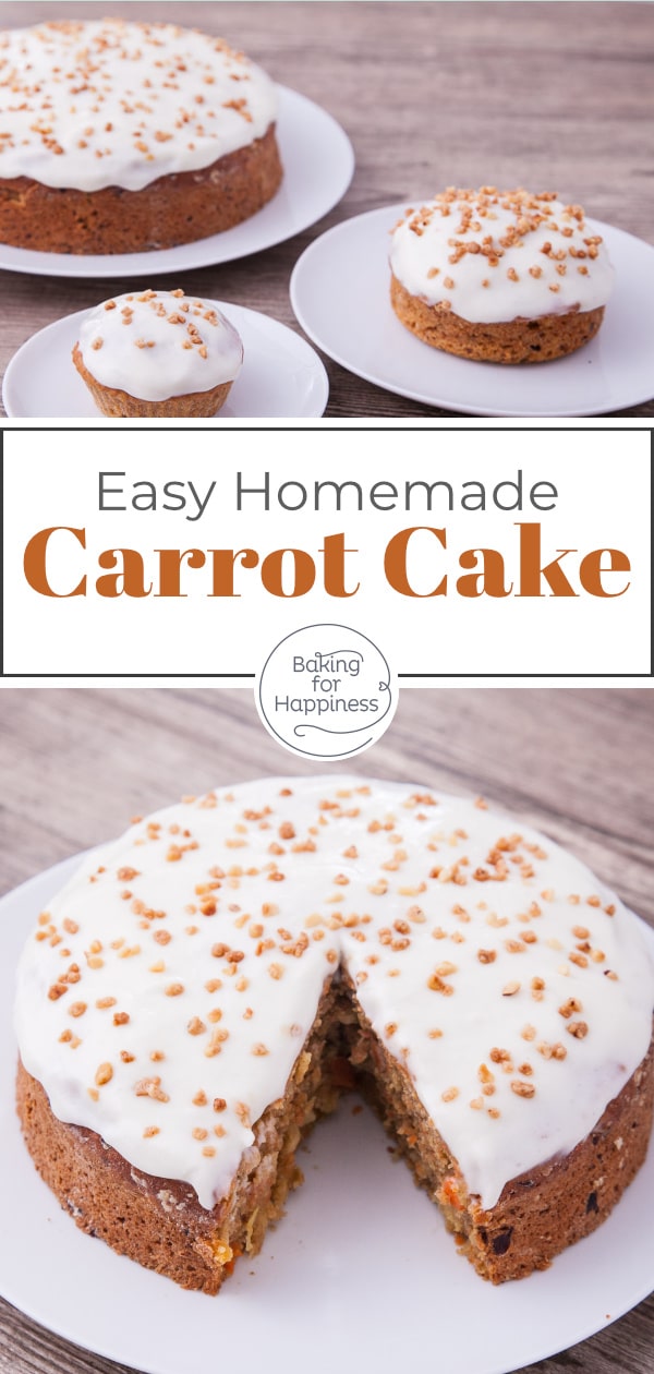 Very moist, low-fat carrot cake without nuts: A healthy carrot cake can be so delicious! This recipe is a great alternative to the classic one.