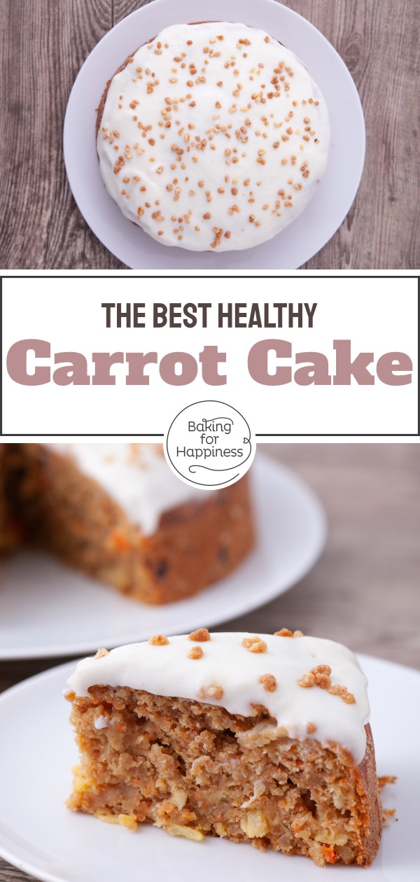 Very moist, low-fat carrot cake without nuts: A healthy carrot cake can be so delicious! This recipe is a great alternative to the classic one.