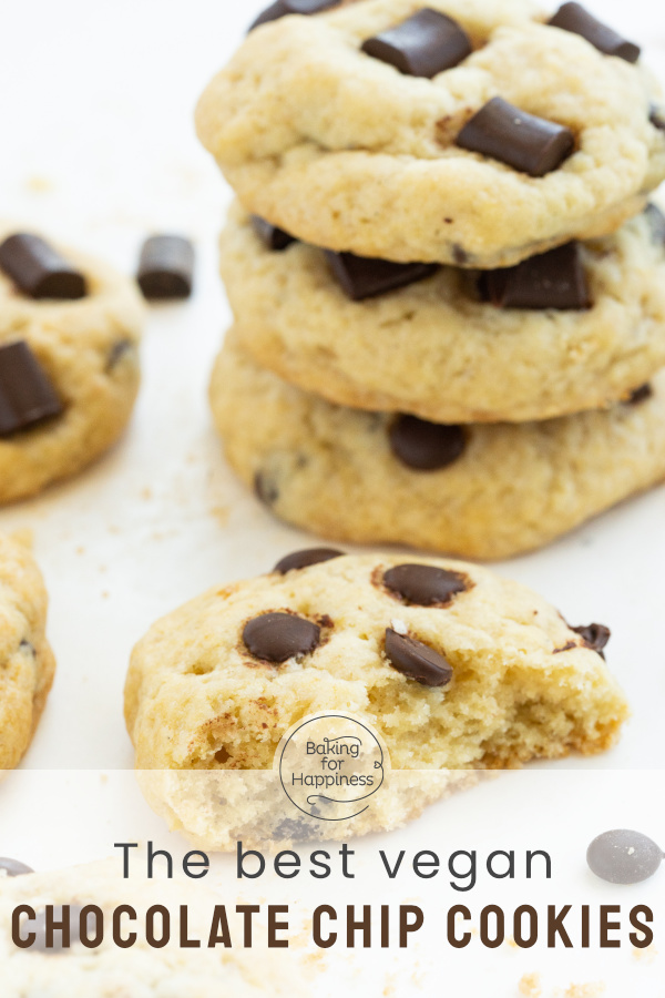 Delicious vegan chocolate chip cookies without egg, butter and milk. Nobody will notice that these cookies are vegan.