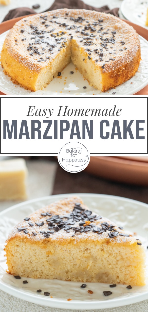 This easy two-ingredient marzipan cake becomes wonderfully moist, airy and delicious. You can also make the cake low carb and sugar-free.