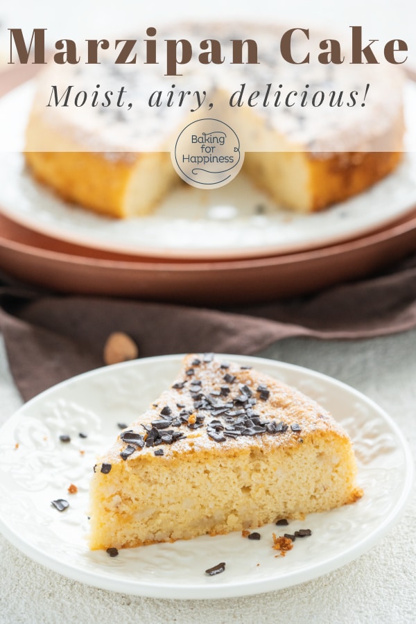 This easy two-ingredient marzipan cake becomes wonderfully moist, airy and delicious. You can also make the cake low carb and sugar-free.