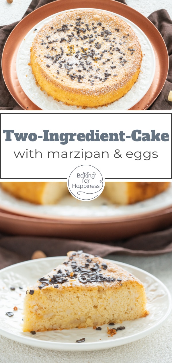 This easy two-ingredient marzipan cake becomes wonderfully moist, airy and delicious. You can also make the cake low carb and sugar-free.