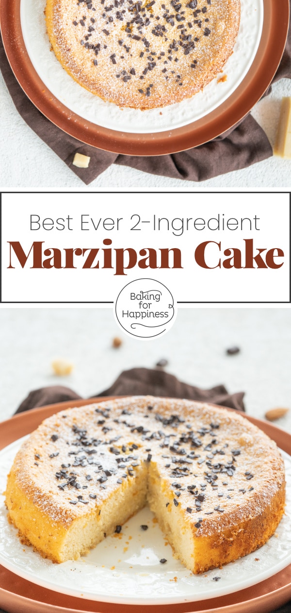 This easy two-ingredient marzipan cake becomes wonderfully moist, airy and delicious. You can also make the cake low carb and sugar-free.