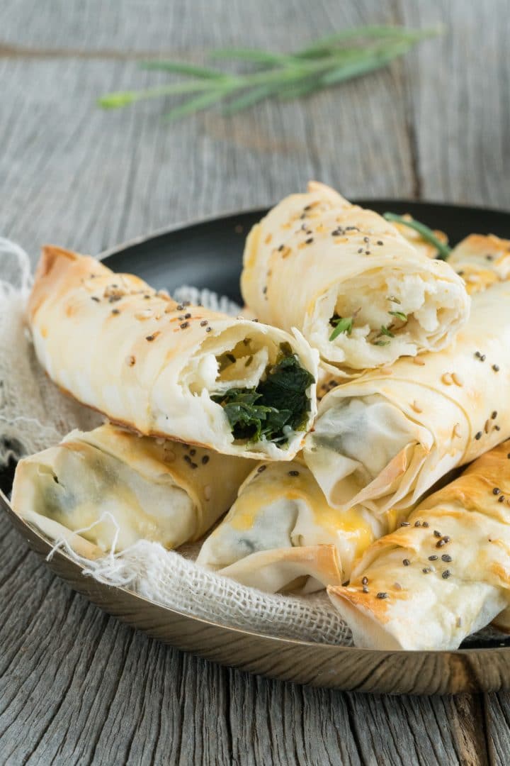 turkish borek with spinach and cheese