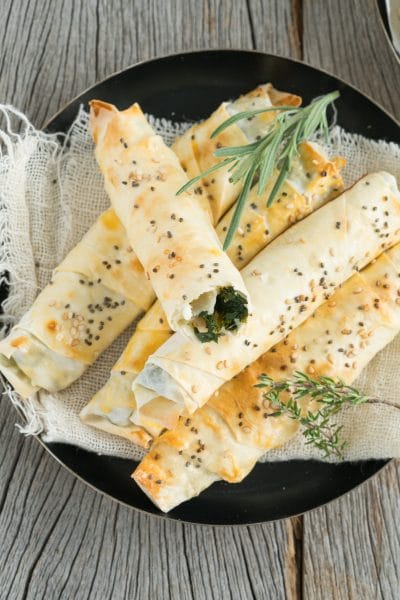 Turkish Borek with Spinach and Cheese