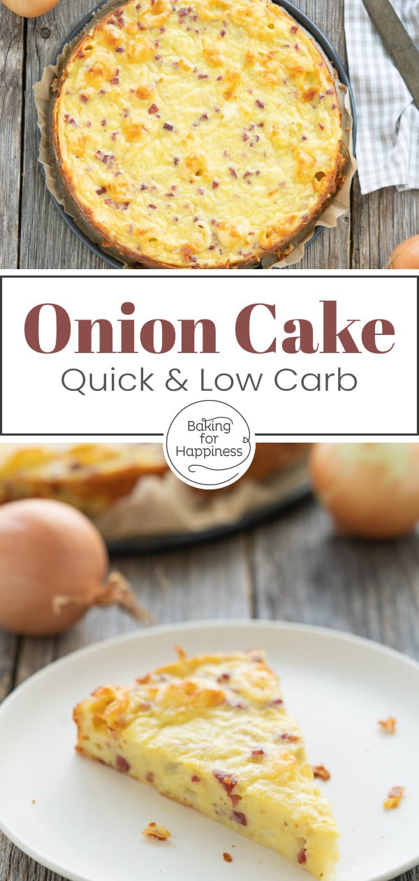 This quick low carb onion cake without a base convinces everyone: moist, quick, flavorful! It's a nice side effect that the onion cake is low in carbs.