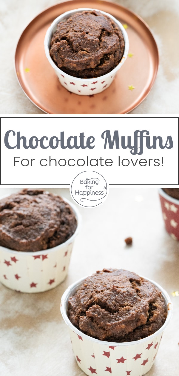 Great healthy chocolate muffins without sugar, butter, milk and white flour. These moist clean eating muffins convince even children!