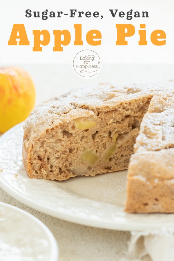 This sugar-free apple pie is a great healthy cake for babies, kids and adults. The cake doesn't require egg, butter, sugar and milk!