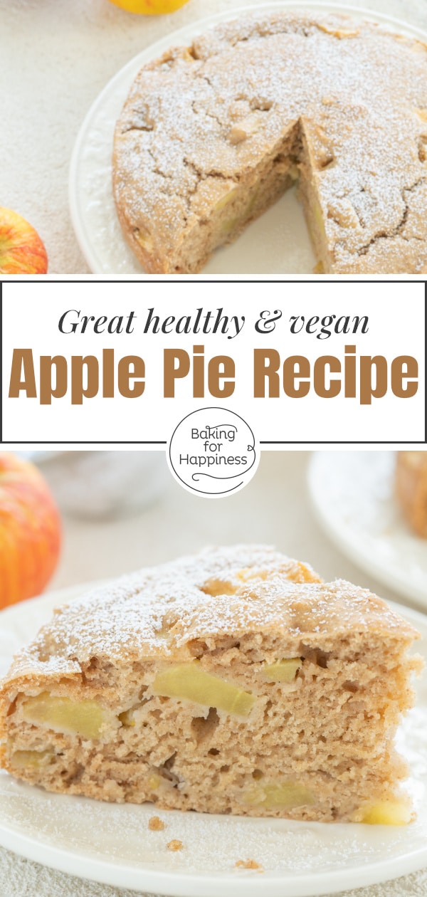 This sugar-free apple pie is a great healthy cake for babies, kids and adults. The cake doesn't require egg, butter, sugar and milk!