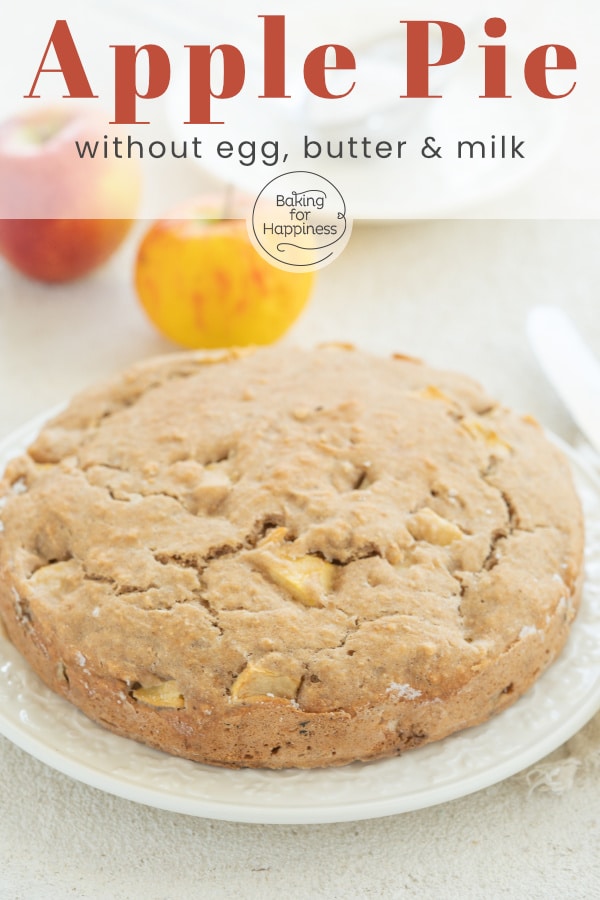 This sugar-free apple pie is a great healthy cake for babies, kids and adults. The cake doesn't require egg, butter, sugar and milk!