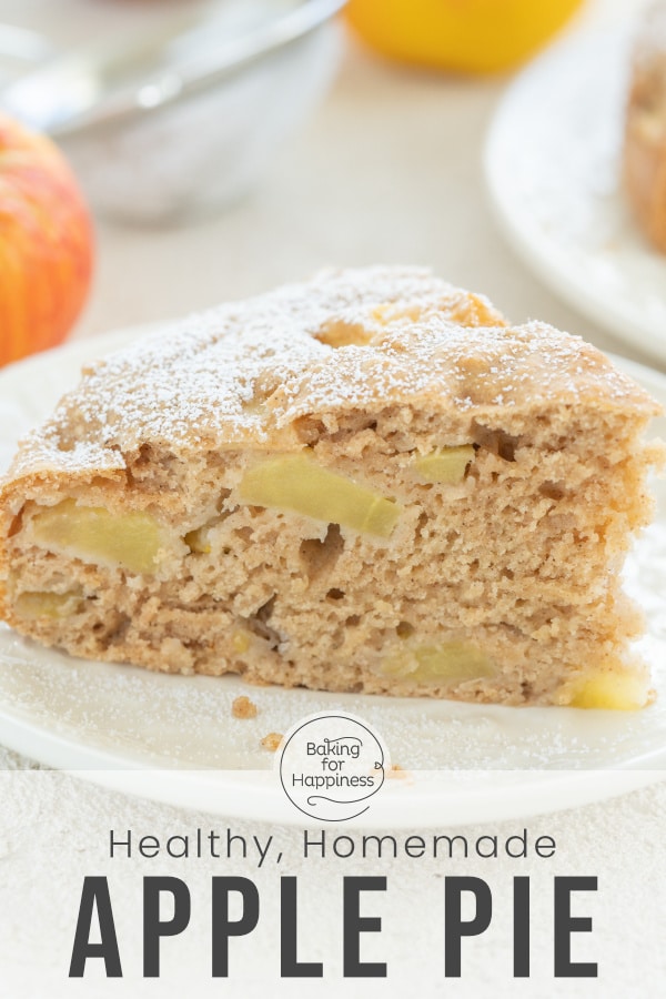 This sugar-free apple pie is a great healthy cake for babies, kids and adults. The cake doesn't require egg, butter, sugar and milk!