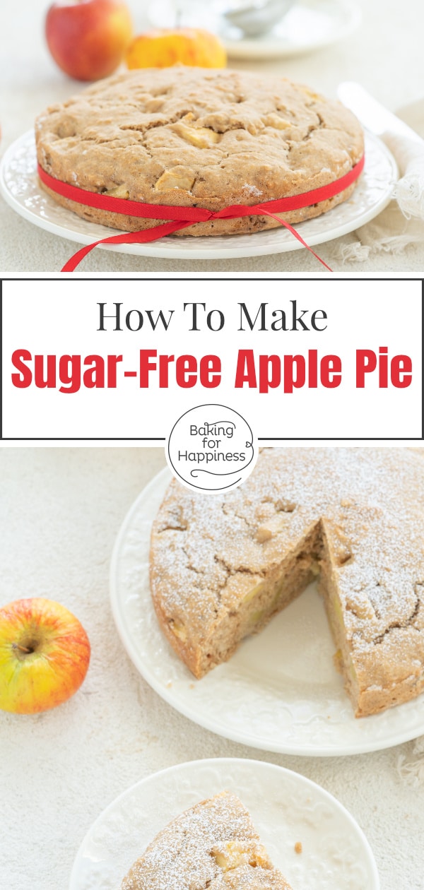 This sugar-free apple pie is a great healthy cake for babies, kids and adults. The cake doesn't require egg, butter, sugar and milk!