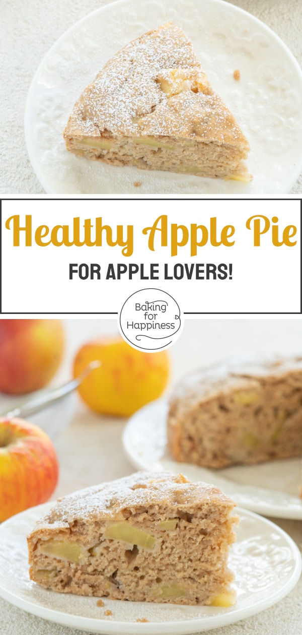 This sugar-free apple pie is a great healthy cake for babies, kids and adults. The cake doesn't require egg, butter, sugar and milk!