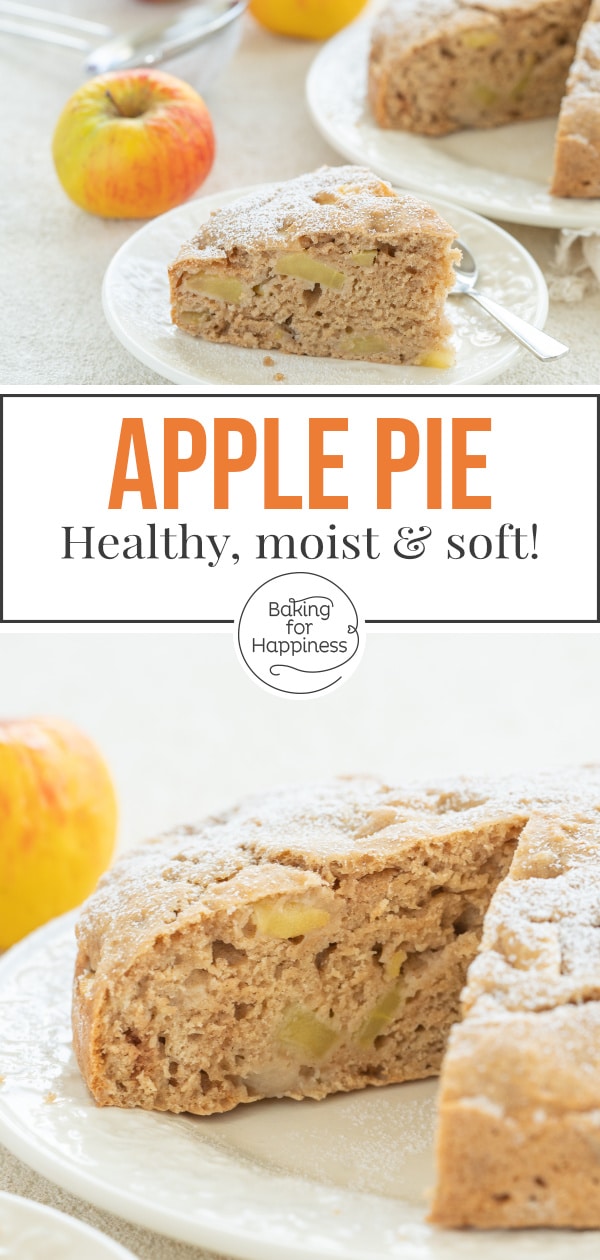 This sugar-free apple pie is a great healthy cake for babies, kids and adults. The cake doesn't require egg, butter, sugar and milk!