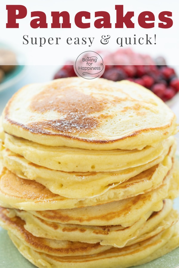 With this easy basic pancake recipe, your pancakes become fluffy and soft. Super tasty, super easy and quick to make!