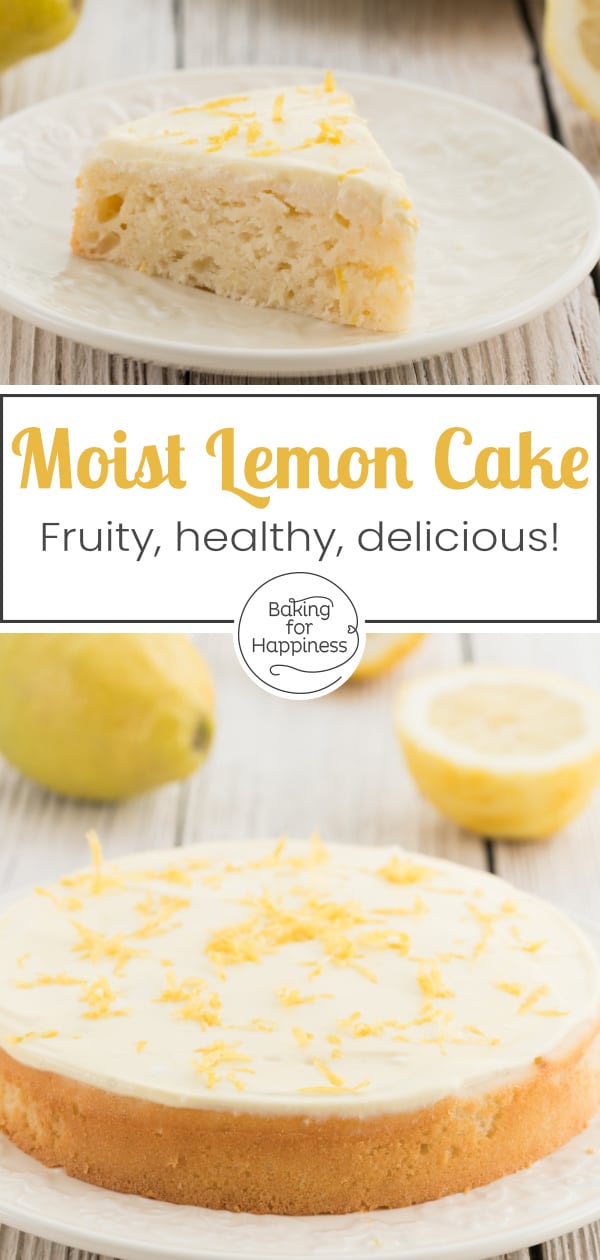 Low-Fat Sugar-Free Lemon Cake | Baking for Happiness