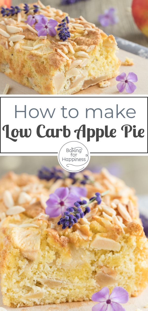 Fancy a delicious, quick low carb apple pie without sugar and flour? This one is gluten-free, moist & made with only four ingredients!