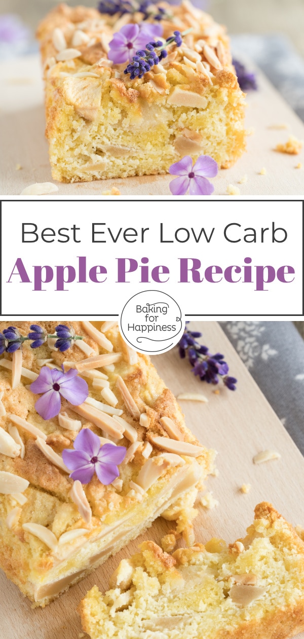 Fancy a delicious, quick low carb apple pie without sugar and flour? This one is gluten-free, moist & made with only four ingredients!