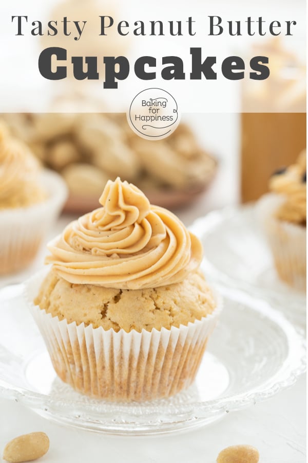 Delicious Peanut Butter Cupcakes with creamy cream cheese frosting. If you like peanut butter, you will love this recipe!