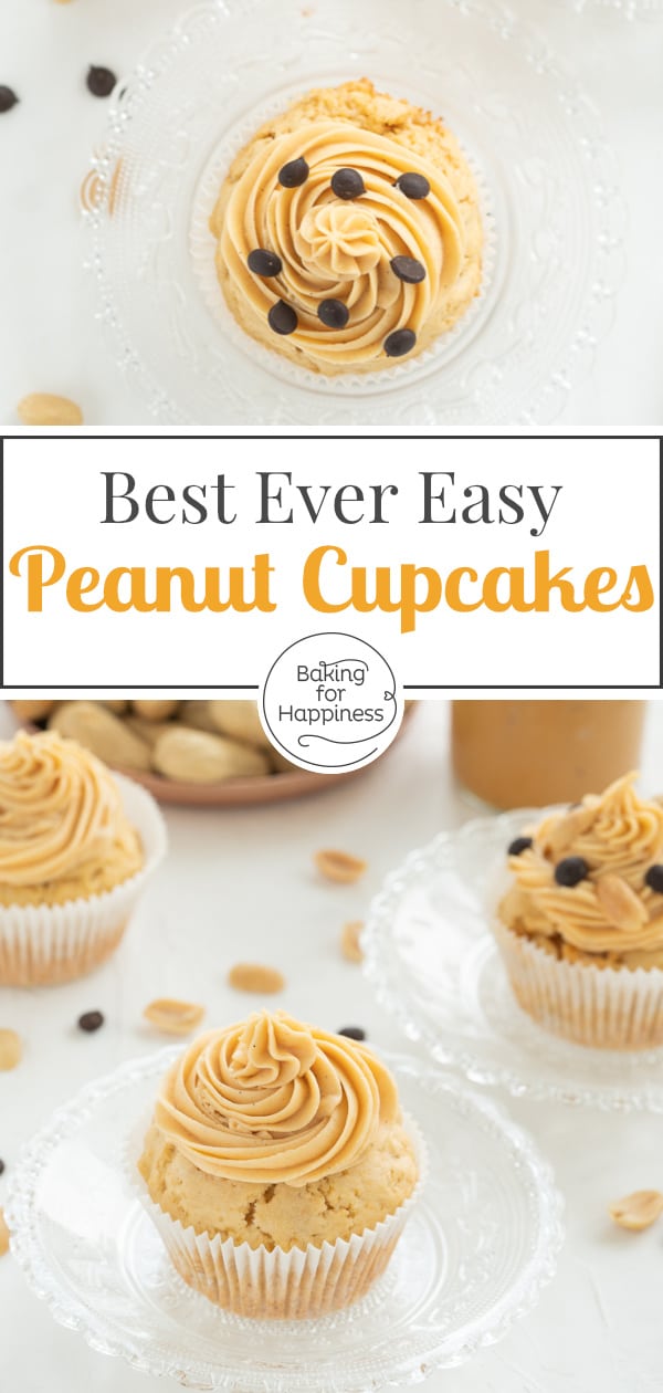 Delicious Peanut Butter Cupcakes with creamy cream cheese frosting. If you like peanut butter, you will love this recipe!