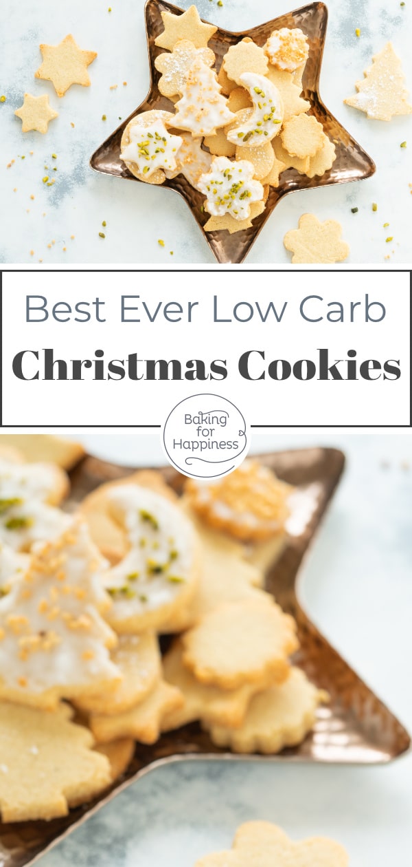 Great recipe for easy low carb Christmas cookies without flour and sugar - super easy, quick and low-carb.