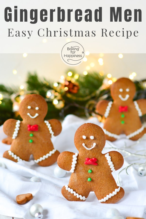 Easy recipe for soft gingerbread men cookies. A real eye-catcher, super tasty & especially great for kids.