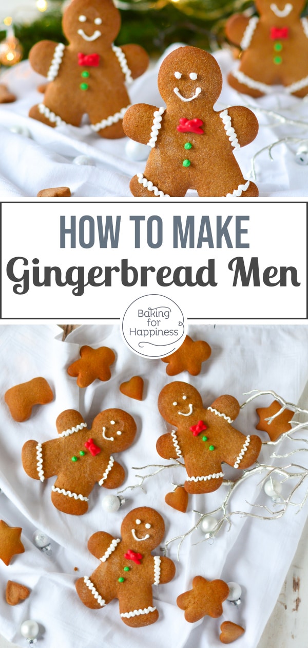 Easy recipe for soft gingerbread men cookies. A real eye-catcher, super tasty & especially great for kids.