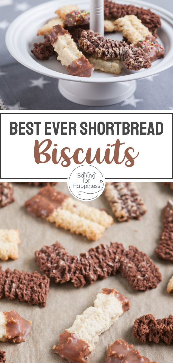 This recipe is a pure childhood memory for me. Grandma's easy shortbread biscuits always hit the spot: Wonderfully buttery and crumbly!