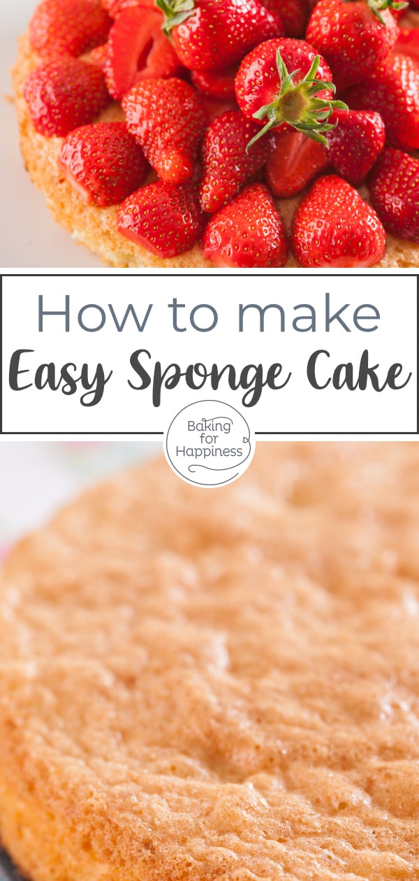 Easy basic sponge cake recipe with step-by-step instructions. This dough is the perfect foundation for cakes, fruit tarts or pastries.