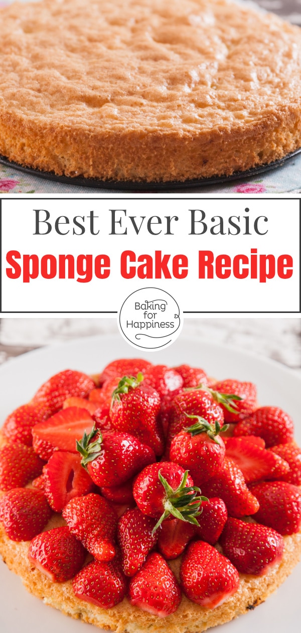 Easy basic sponge cake recipe with step-by-step instructions. This dough is the perfect foundation for cakes, fruit tarts or pastries.