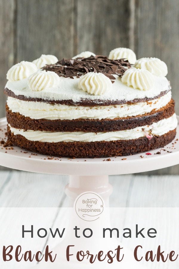 This easy black forest cake without alcohol always hits the spot! The traditional german cake is creamy, fruity and chocolatey.