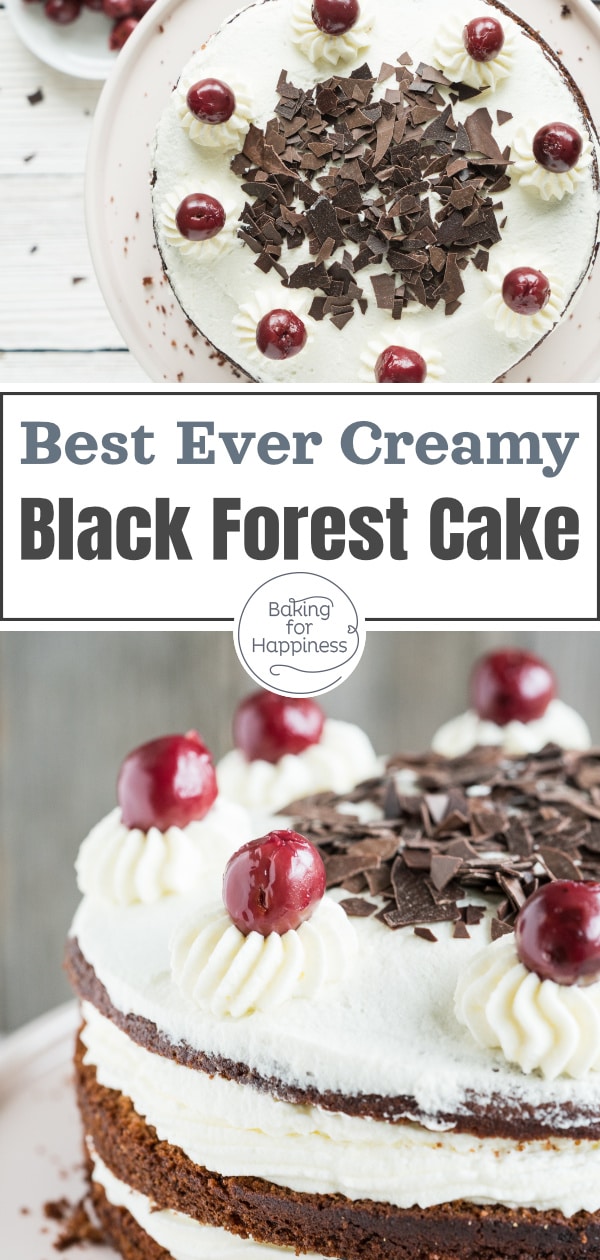 This easy black forest cake without alcohol always hits the spot! The traditional german cake is creamy, fruity and chocolatey.